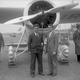 Wiley Post and Harold Gatty photographed at Berlin-Tempelhof Airport before continuing on to Moscow on their round-the-world flight (Deutsches Bundesarchiv)